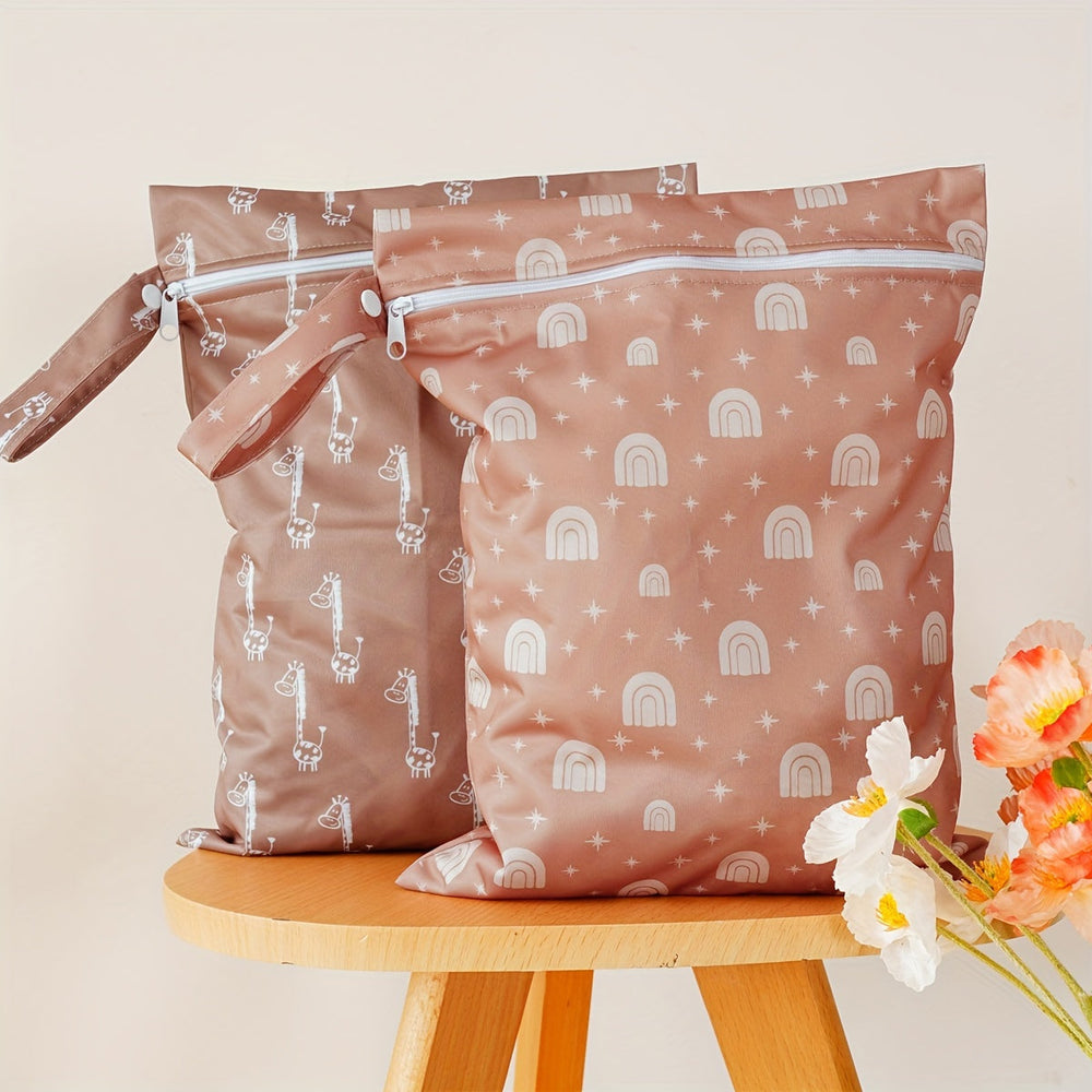Waterproof wet bags for nappies and clothing – set of 2, reusable, odour-free | nappy pouches