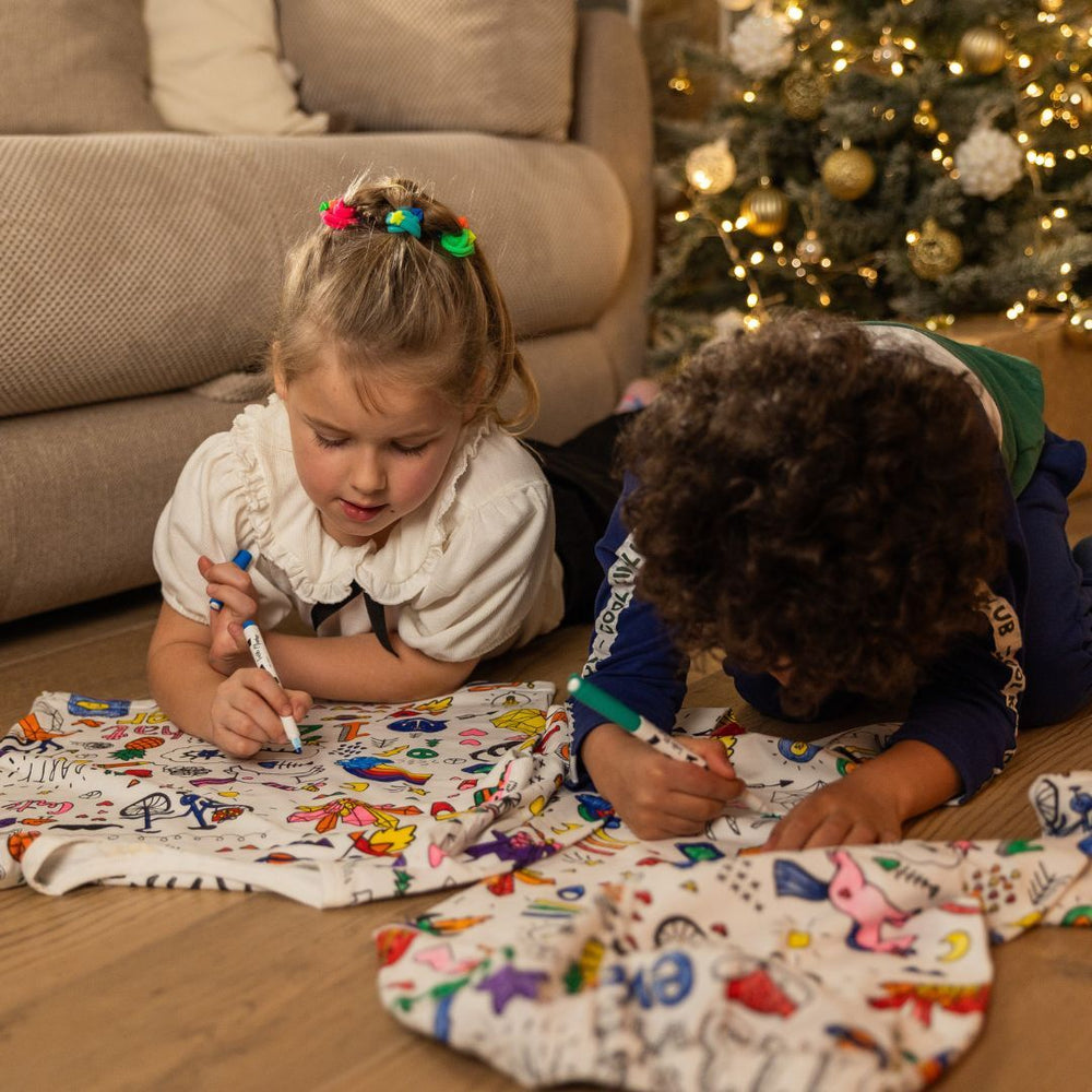 Colour-in pyjamas for kids – soft, breathable, personalisable | creative sleepwear