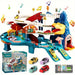 Dinosaur race track set with cave and cars – play mat, dino figures, signs | ages 3-6