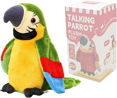 Talking parrot soft toy repeats what you say – moves while talking, soft design | for ages 2+
