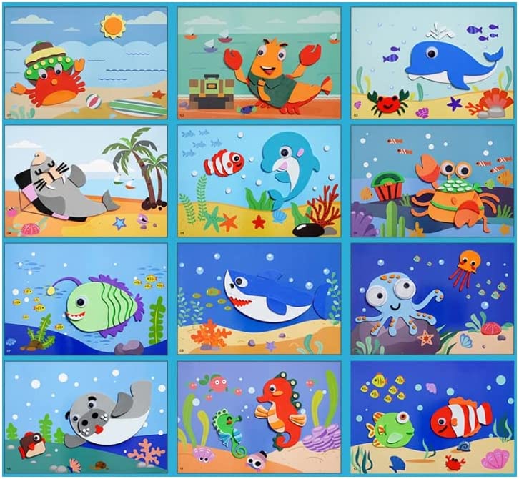 3D sticker puzzle with foam stickers – safe, reusable, creative | craft set for kids