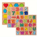 Wooden puzzle set teaches letters, numbers and shapes – sturdy, safe | Toddlers