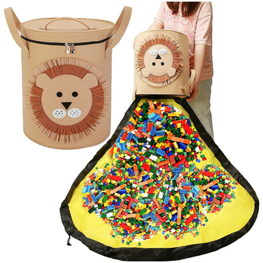 Play mat doubles as storage bag – quick tidy-up, durable, portable | kids toy storage