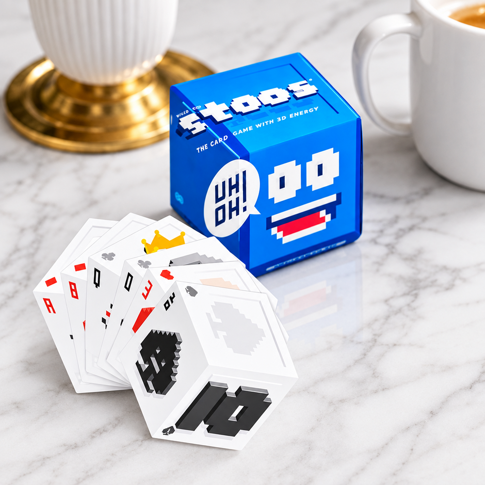 3D card game with 60 building cards – combine, rotate, stack | puzzle card game