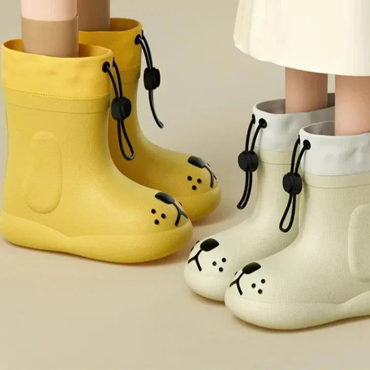 Wellies with a dog-face toe design – waterproof PVC, non-slip sole | kids' rain boots