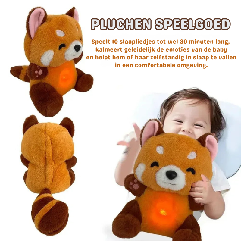 Soothing baby cuddly toy with breathing motion – music, night light & washable | sleep aid