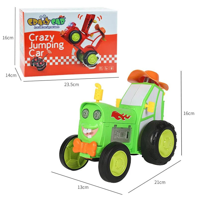 Remote control stunt car – LED lights, music and jumps | kids