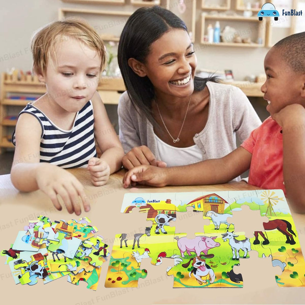Animal puzzle with 30 wooden pieces – educational and durable design | for children from 3 years