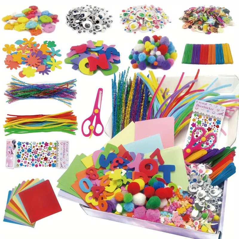 Craft set with 1000 pieces – endless fun, fine motor skills | kids