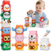 Animal stacking blocks build fine motor skills – colourful, safe ABS, 12 pieces | toddler toys