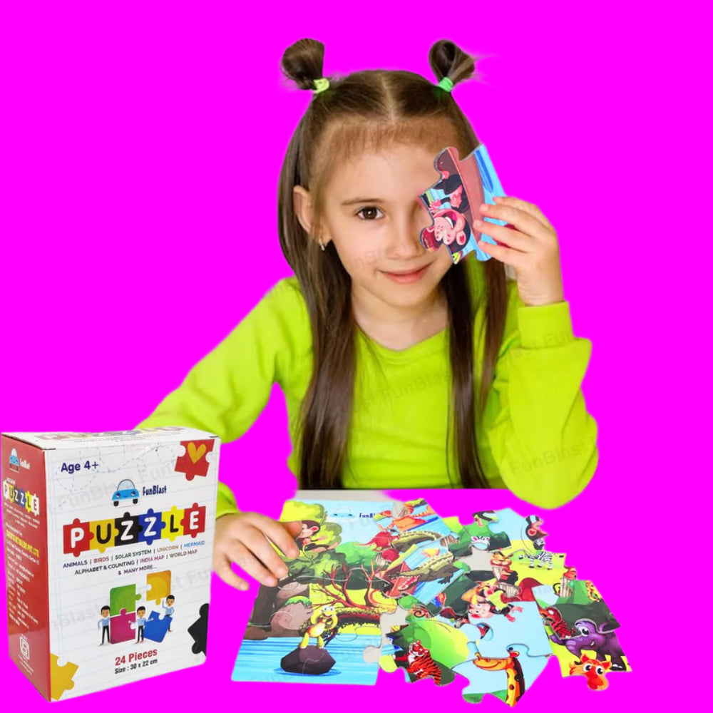 Wild animals jigsaw puzzle – 24 pieces, educational toy | Ages 3+