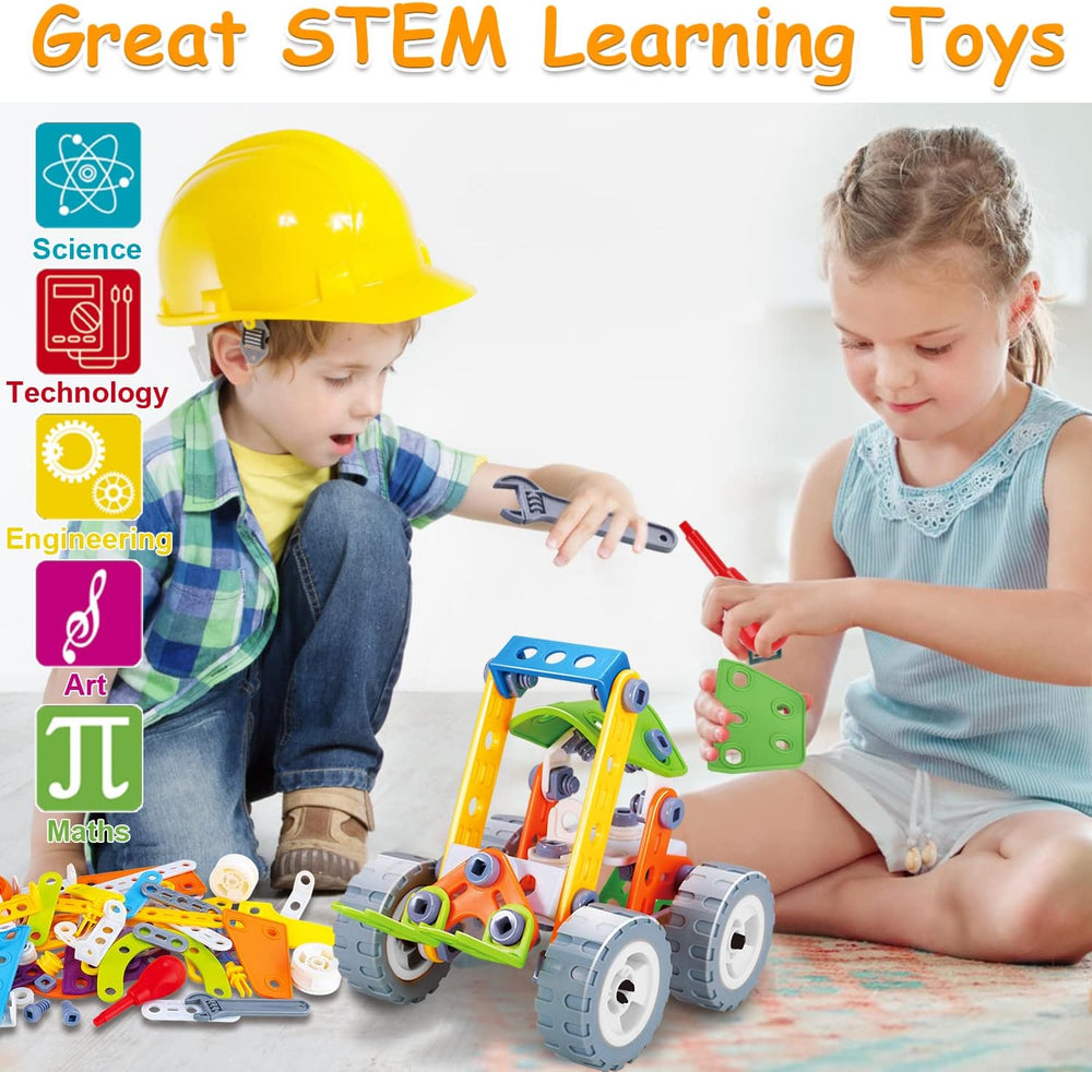 Construction set with tools and storage box – boosts creativity and motor skills | ages 3+