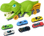 Dinosaur playset with truck and mini cars – durable, easy to assemble | Kids 3+