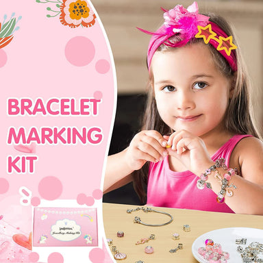 DIY bracelet making kit with beads and charms – creative, colourful jewellery set | kids craft
