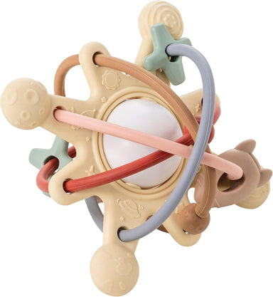 Silicone teether and rattle for babies – soft, BPA-free, sensory | Teething toy