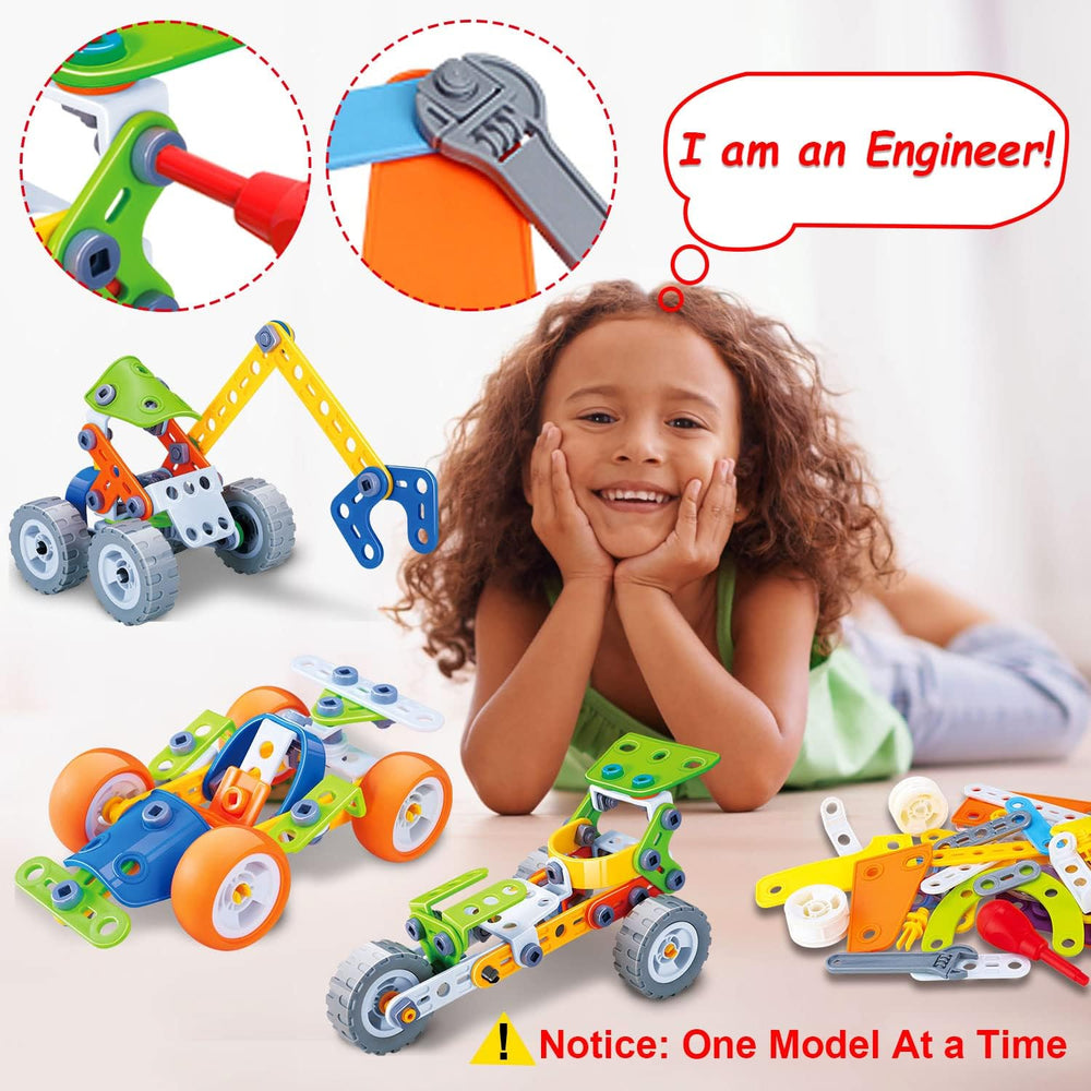 Construction set with tools and storage box – boosts creativity and motor skills | ages 3+