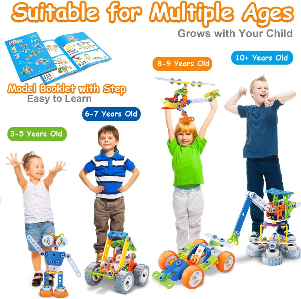 Construction set with tools and storage box – boosts creativity and motor skills | ages 3+