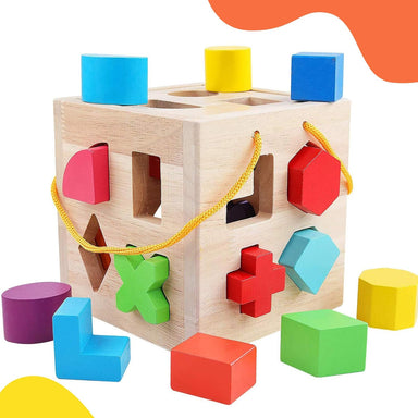 Wooden shape sorter boosts colour and form recognition – durable, easy to grip | Educational toy