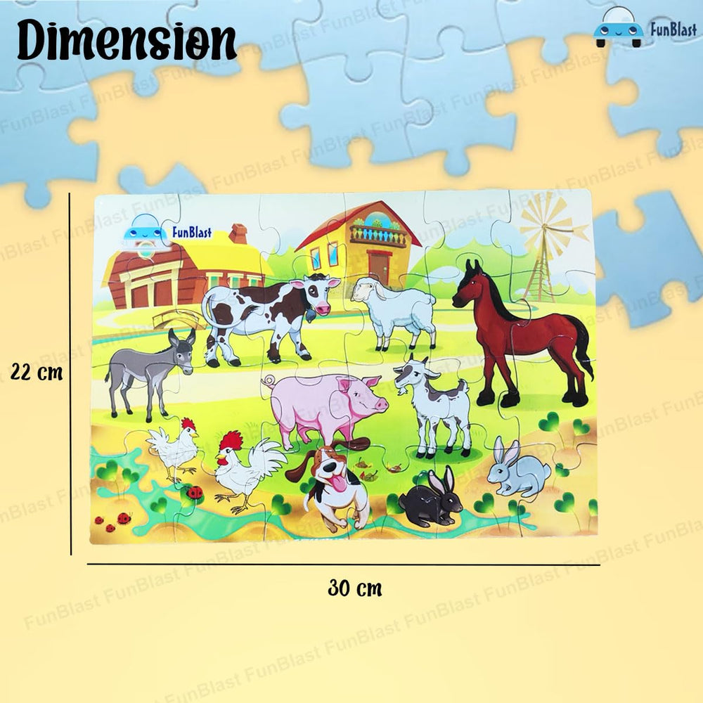 Animal puzzle with 30 wooden pieces – educational and durable design | for children from 3 years