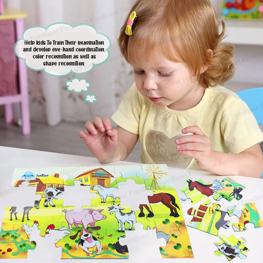 Animal puzzle with 30 wooden pieces – educational and durable design | for children from 3 years