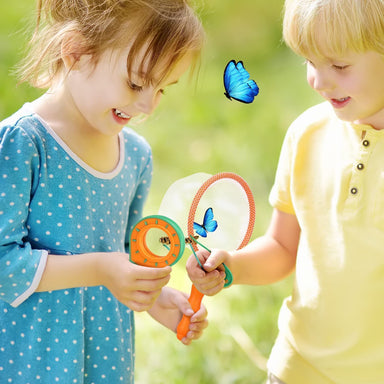 Bug collecting kit with terrarium and magnifying glass – tweezers, net & cards | kids