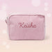 Personalised striped toiletry bag with name – spacious zip, multiple sizes | wash bag