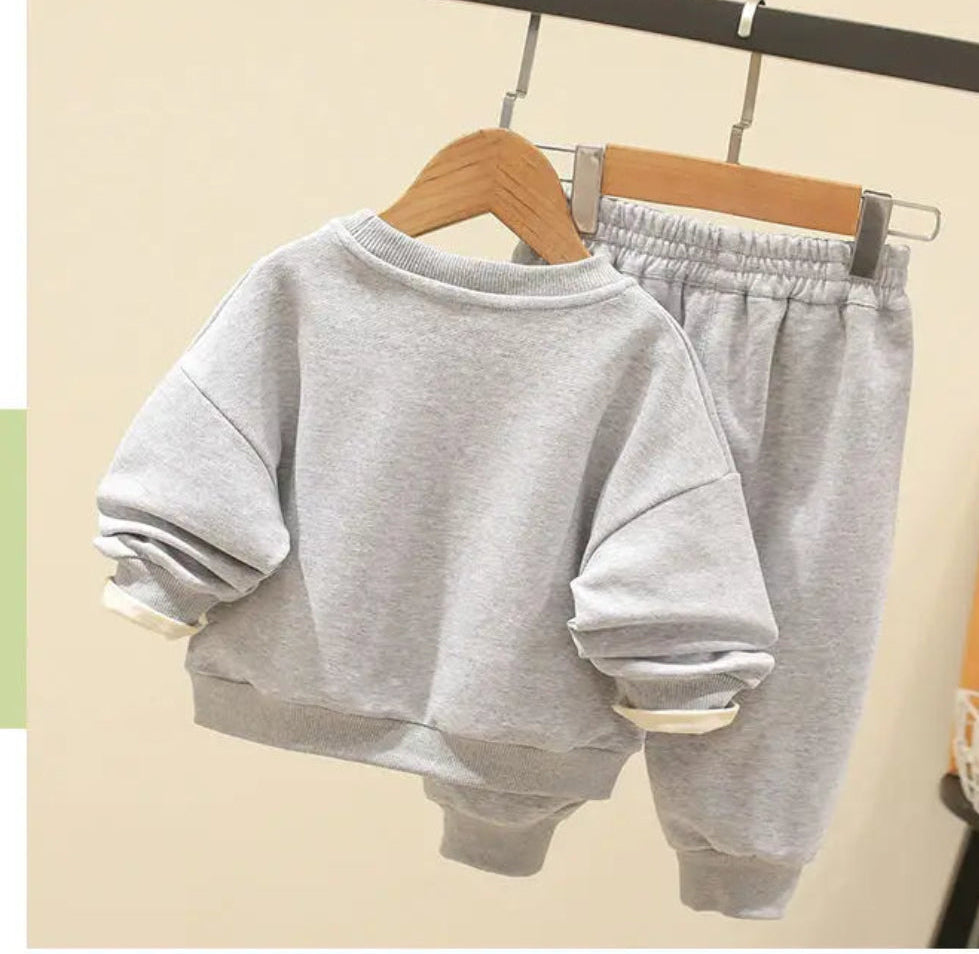 Bunny jumper and trousers set – soft cotton blend, elastic waistband | kids outfit
