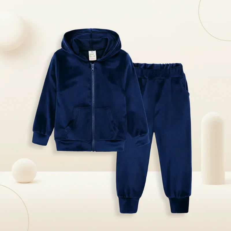 Velvet tracksuit for kids – soft, warm, flexible fit | unisex outfit set