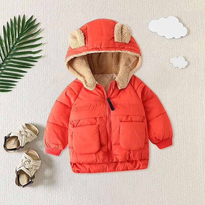 Warm winter coat with cosy teddy lining – hooded design, easy zip | baby & toddler
