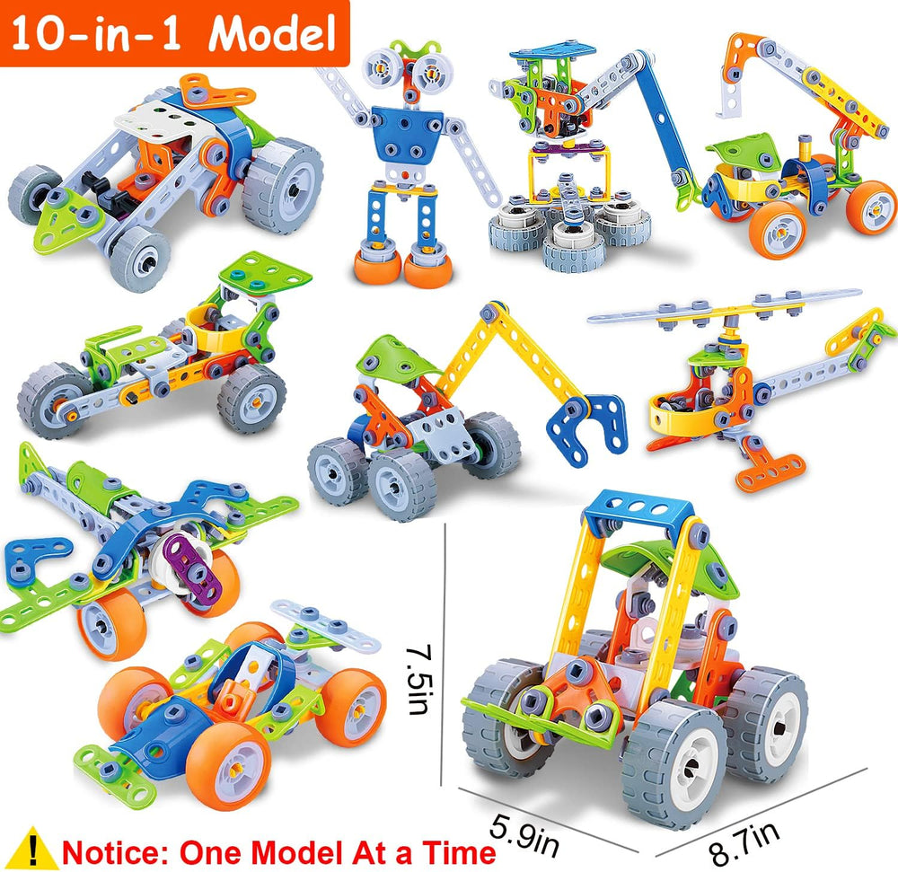 Construction set with tools and storage box – boosts creativity and motor skills | ages 3+
