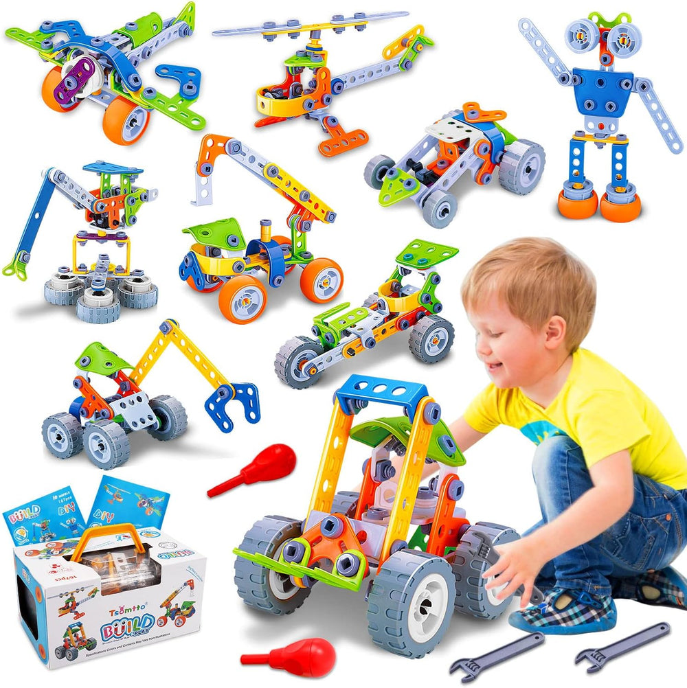 Construction set with tools and storage box – boosts creativity and motor skills | ages 3+