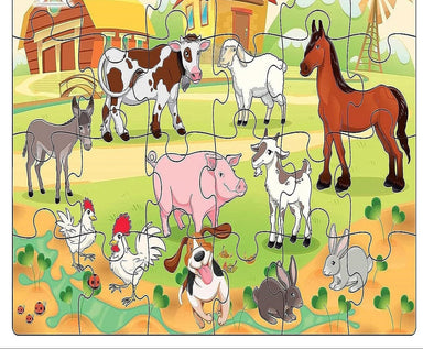 Animal puzzle with 30 wooden pieces – educational and durable design | for children from 3 years