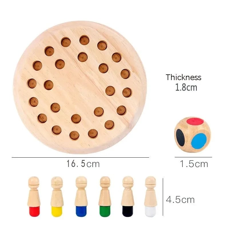 Wooden memory game boosts concentration – fun, compact, portable | ages 3+