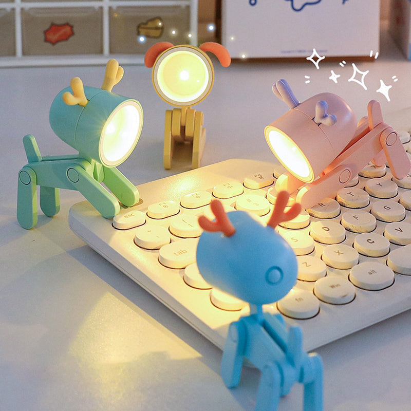 Flexible night light – warm LED, USB rechargeable | Dog & deer design