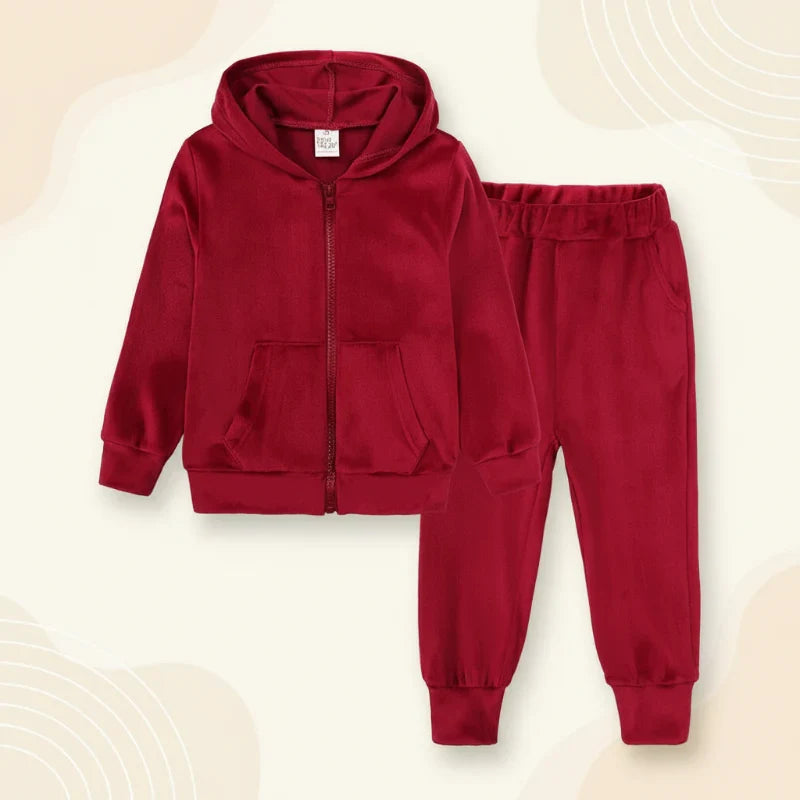 Velvet tracksuit for kids – soft, warm, flexible fit | unisex outfit set