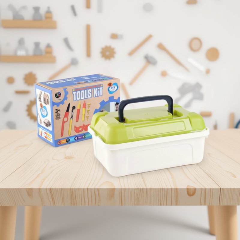 Kids' tool set for cardboard building – creative, safe design | pretend play