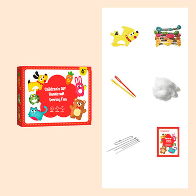 3D animal sewing kit makes five cuddly toys – felt, needles & instructions | kids craft set