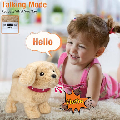 Interactive toy dog moves and reacts – wags tail, walks | plush puppy