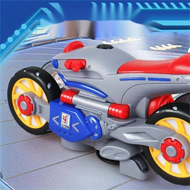 Electric spinning motorbike toy with LED lights and music – 360° rotation | children's toy