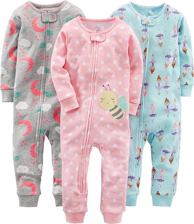 Baby pyjama set – soft cotton, footless design | 3-pack