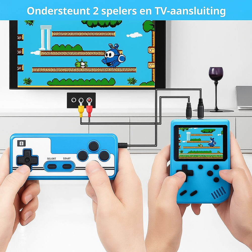 Retro handheld games console with 400 games – LCD screen, TV connection | Kids & adults