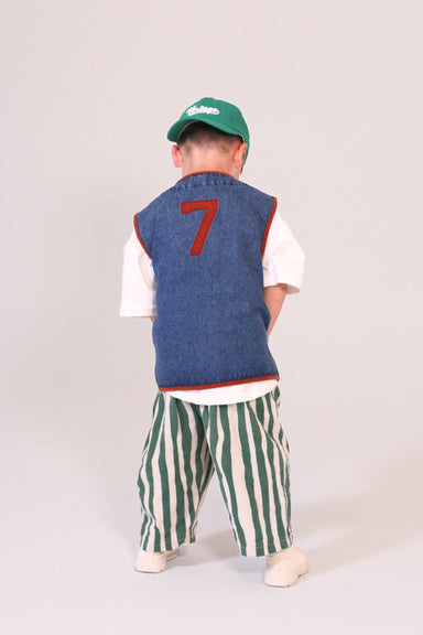 Kids' gilet with baseball-style design – soft cotton, button fastening | boys & girls