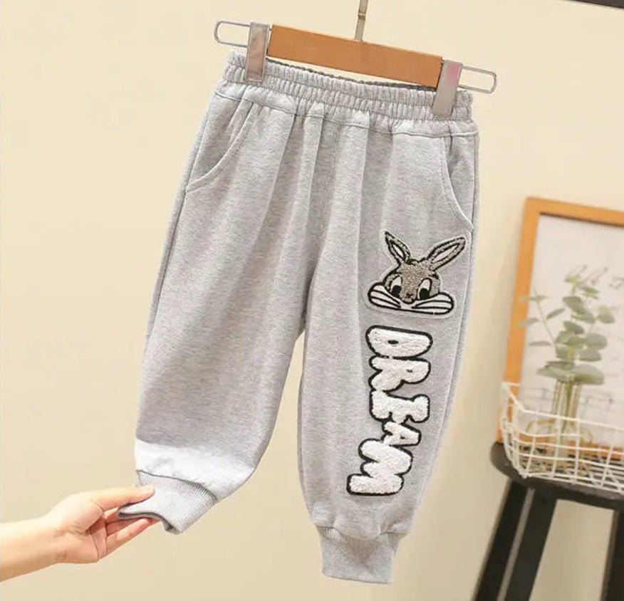 Bunny jumper and trousers set – soft cotton blend, elastic waistband | kids outfit