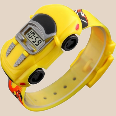 Kids' car watch – easy-read dial, adjustable strap | Learn to tell time