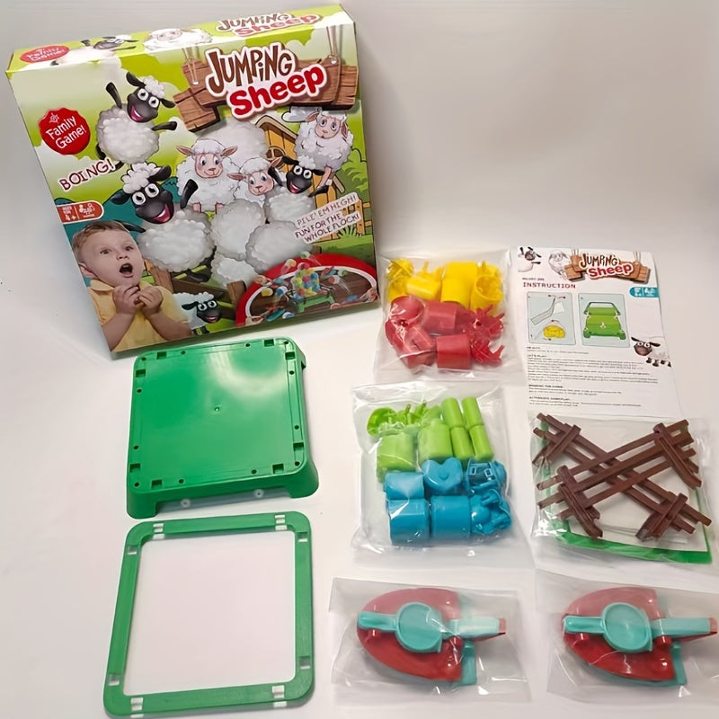 Jumping sheep board game with catapults – fun, educational, colourful | family game