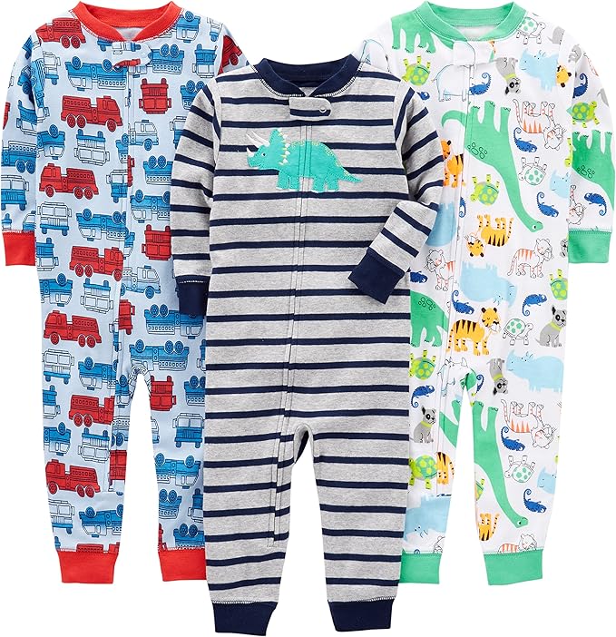 Baby pyjama set – soft cotton, footless design | 3-pack