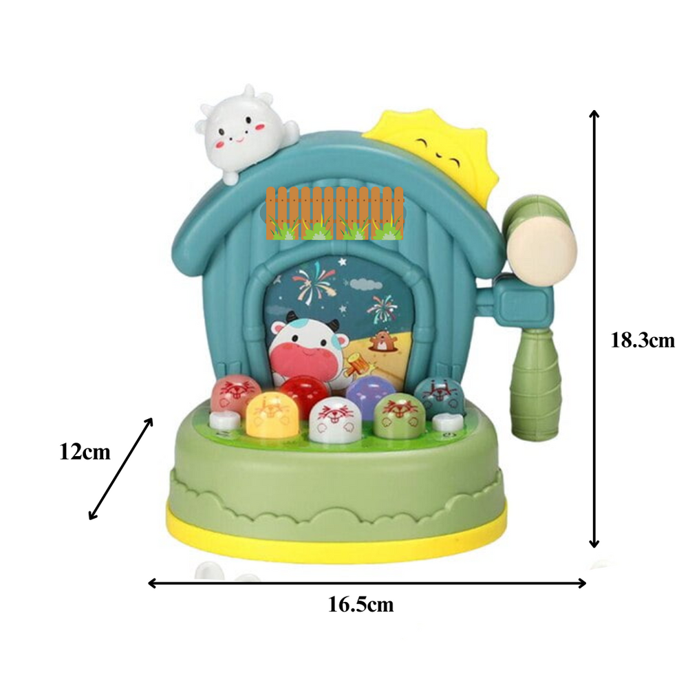 Whack-a-mole game with light and sound – interactive, educational, multiple modes | ages 2+