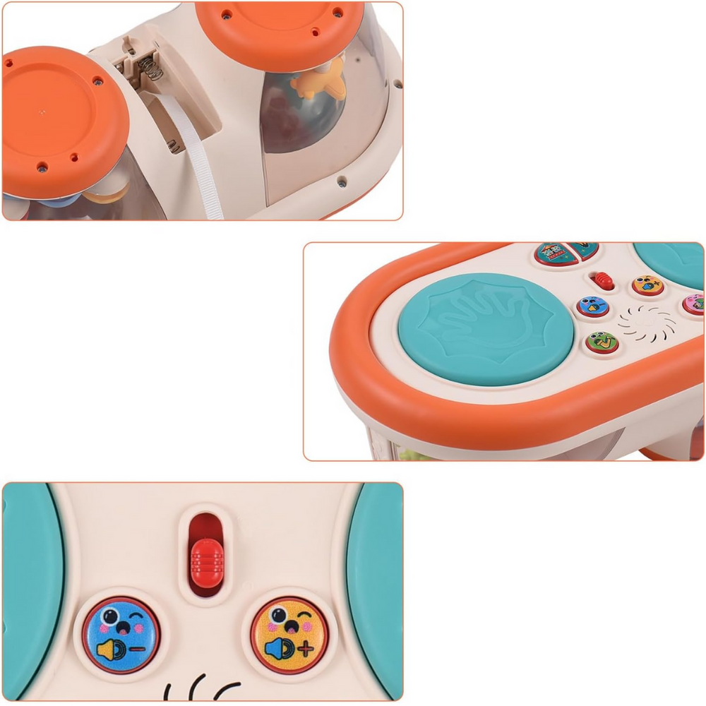 Baby musical drum with light and sound – motor skills, play | activity toy