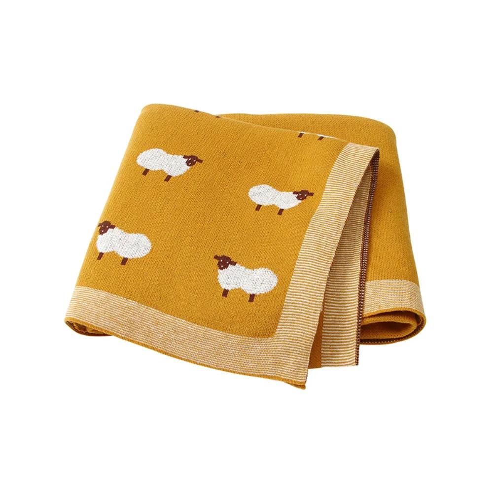 Knitted cotton baby blanket keeps babies warm and cosy – Breathable and soft | Newborn essential