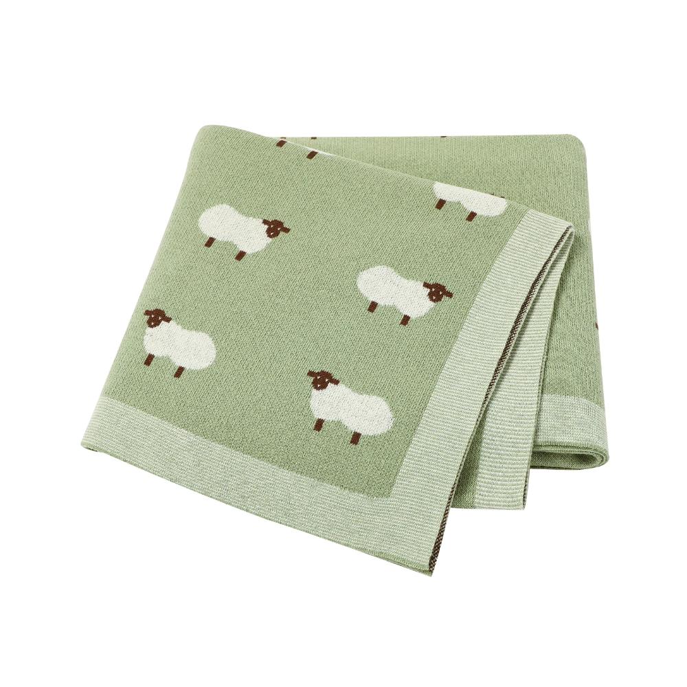 Knitted cotton baby blanket keeps babies warm and cosy – Breathable and soft | Newborn essential